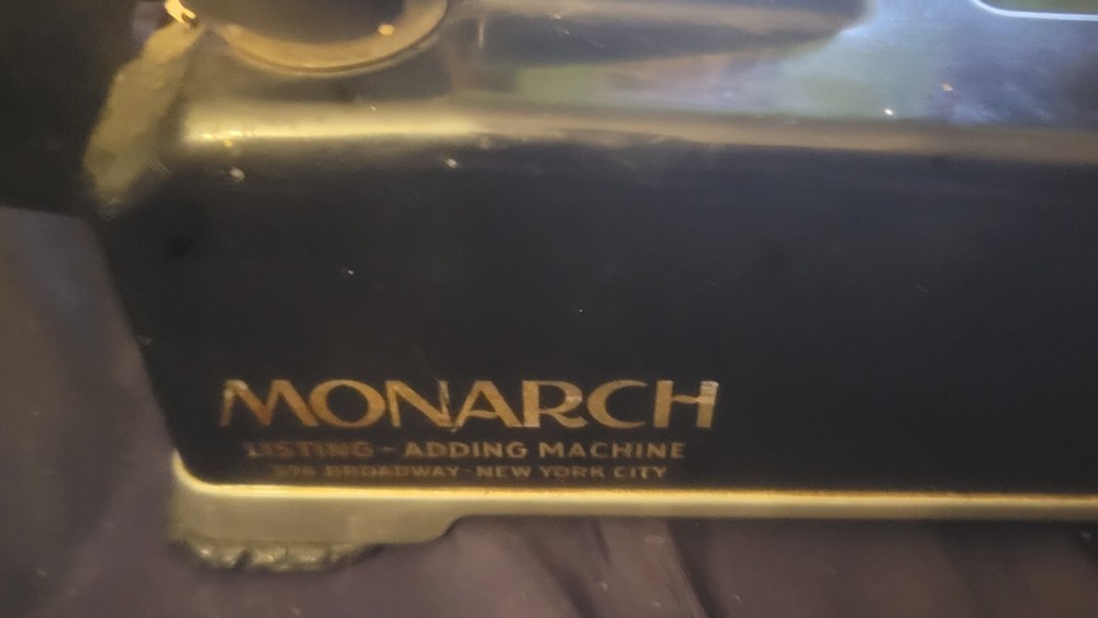 Vintage Antique Monarch Listing Adding Machine Heavy Metal