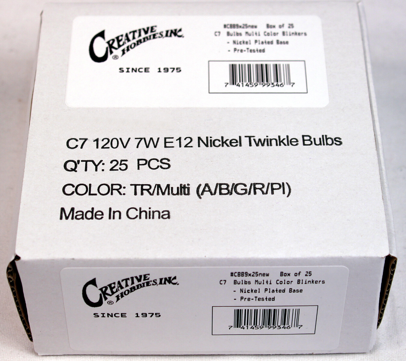 25 Random Blinking Assorted Color Light Bulbs, 7 Watt, C7 Candelabra Base