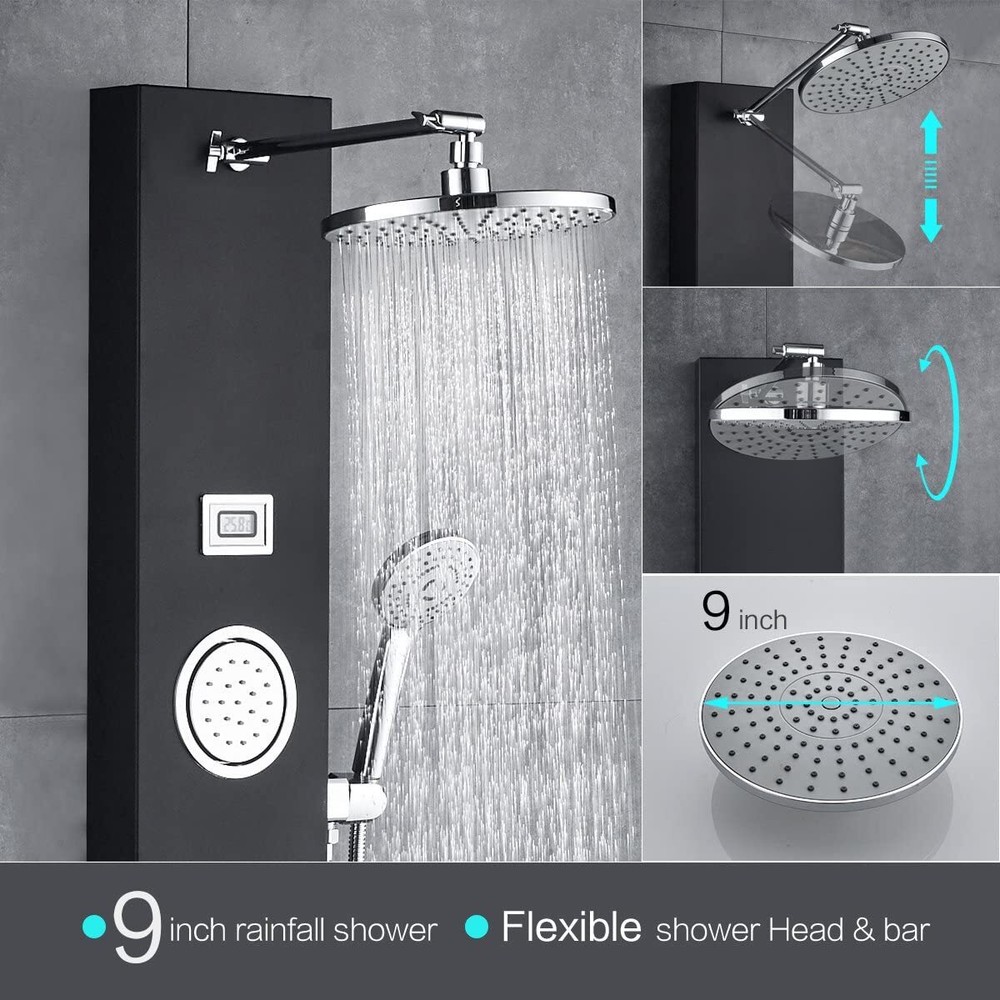 Rainfall Shower Panel Tower Faucet System Multi-Function Column Massage Body Jet