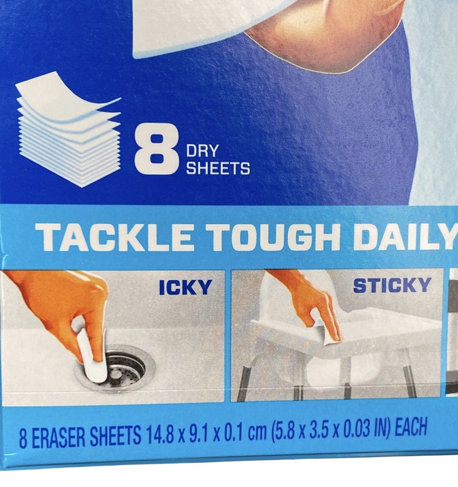 Mr. Clean Magic Eraser Power Wipes Thin Dry Sheets 8 Counts x 2 Boxes