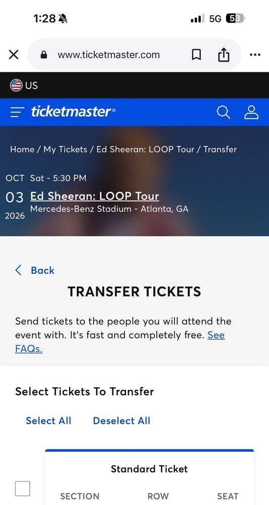 Ed Sheeran: Loop Tour 4 Tickets