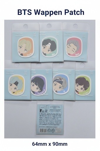 BTS 7 members all in one set. DIY Puff Embroidered Patch (K Pop Wappen).