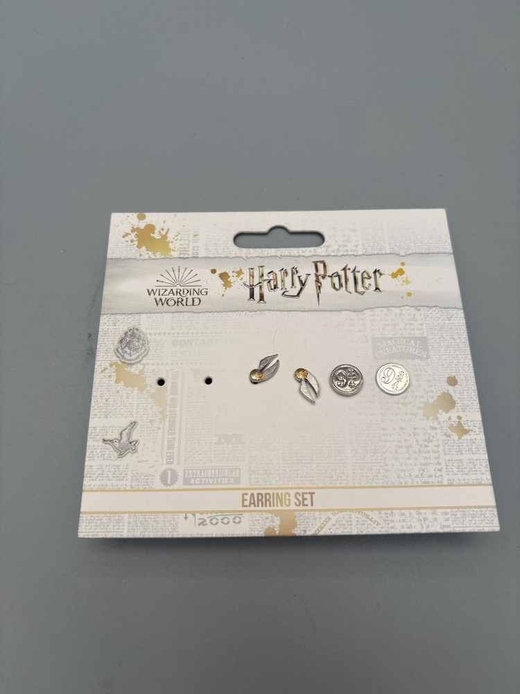 Harry Potter Earrings Set Snitch 9 3/4 Studs Gift Missing One Pair