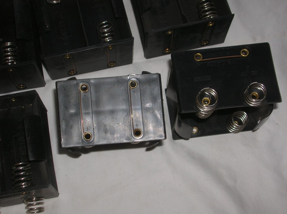 Black D Cell Battery Case Adapters - 6 count