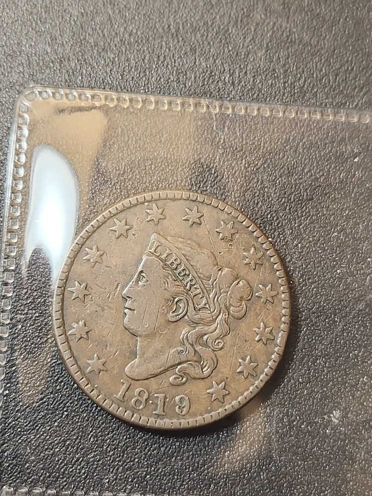 1819/8 CORONET HEAD LARGE CENT #0370