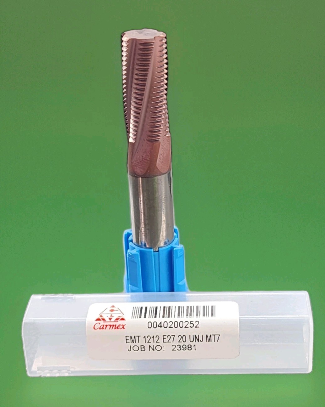 Carmex EMT 1212 E27 20 UNJ MT7 Carbide Thread Mill 12mm 5-Flute MT7 Grade Tool