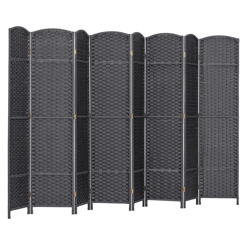 8 Panel Room Divider Freestanding Folding Privacy Screen, Gray