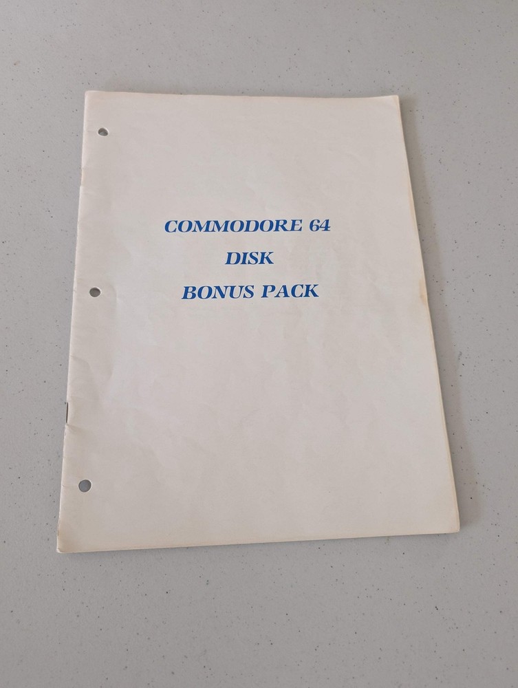 COMMODORE 64 DISK BONUS PACK manual only