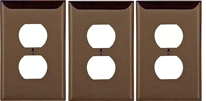 (3 pieces) COOPER PJ8B, WALLPLATE 1g DUPLEX POLYMID.