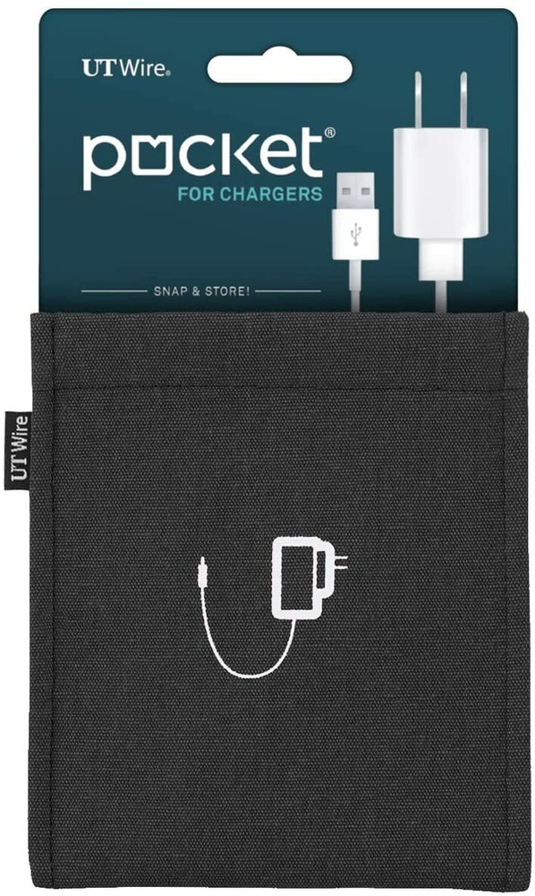 (2 pack) UT Wire Pocket Snap & Store Mobile Charger Case Pouch