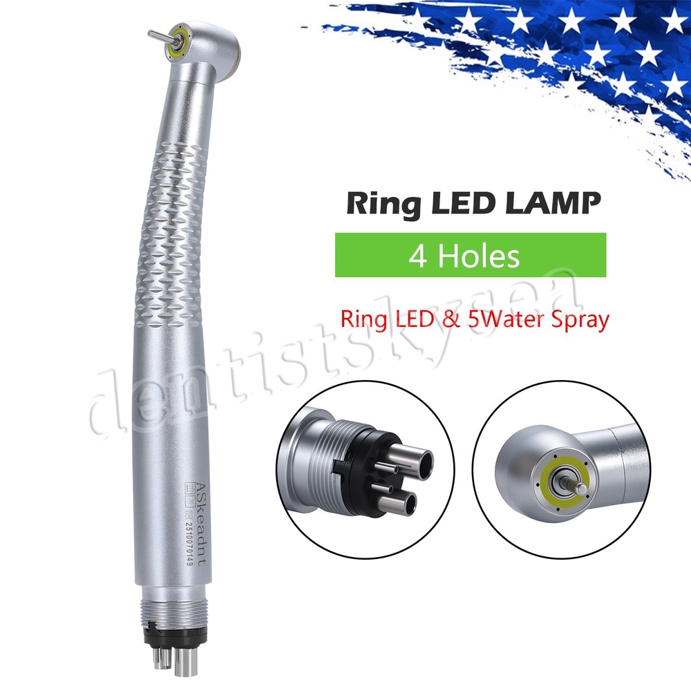 Dental Ring LED Optic High Speed Handpiece E-Generator Shadowless 4 Hole