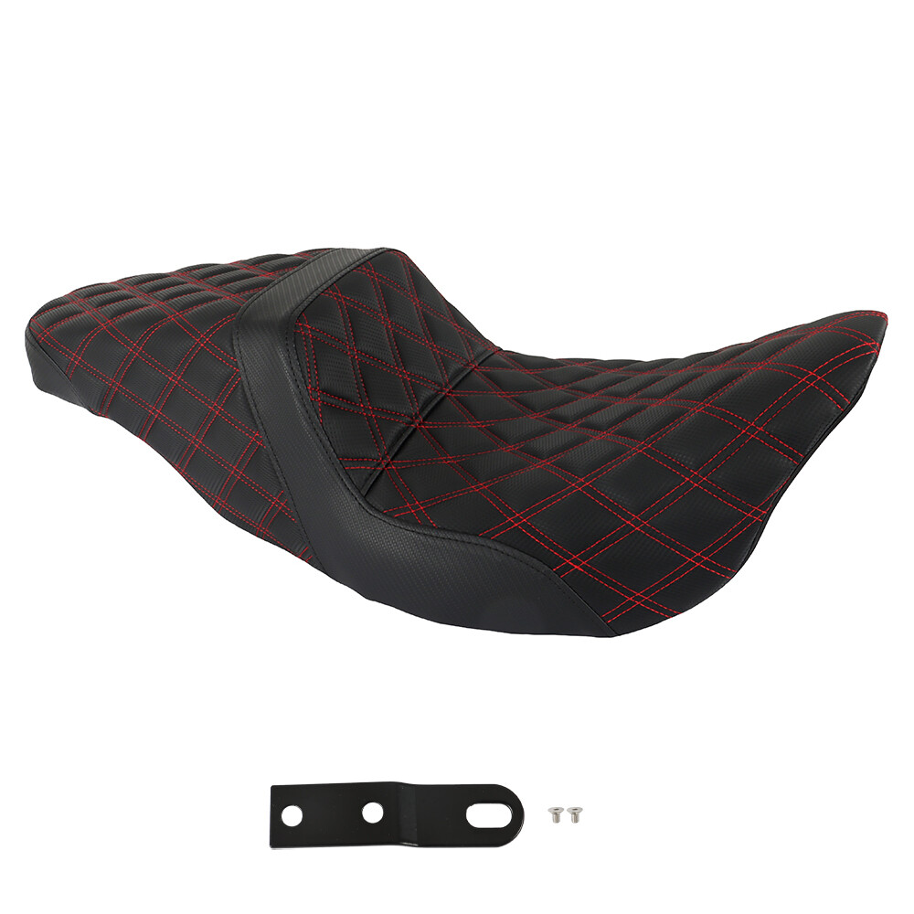 Red Lattice Stitch Step-Up Seat For Touring Road King Electra Street Glide 08+