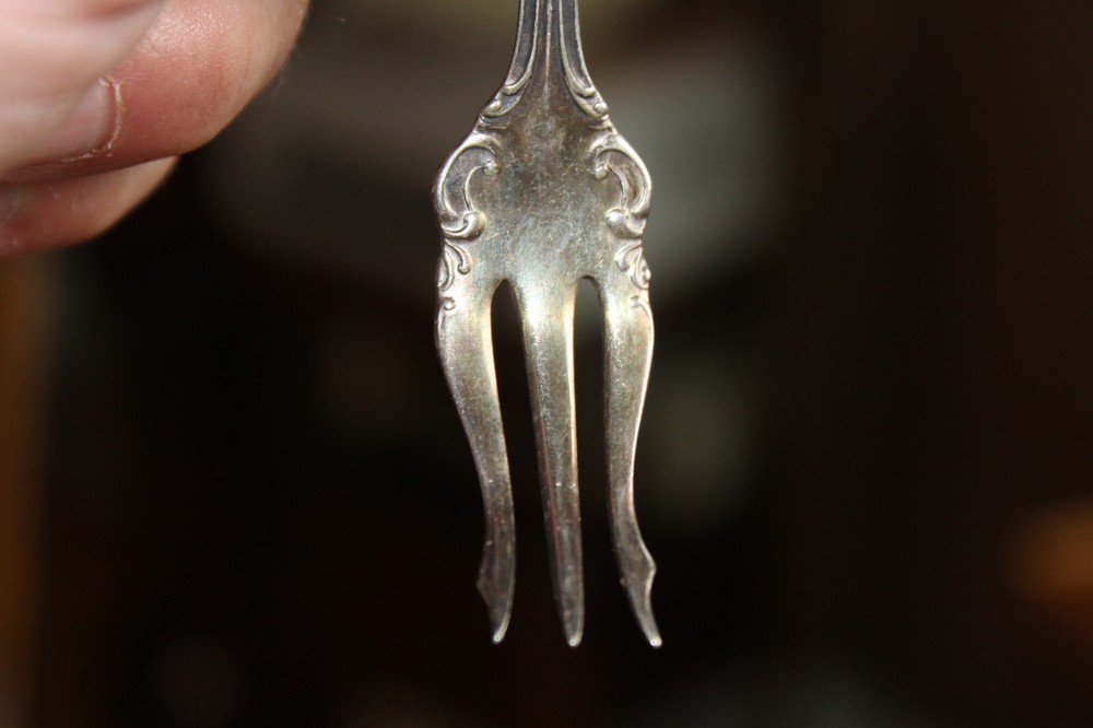 Antique Silverplate Olive or Pickle Fork Community Silver