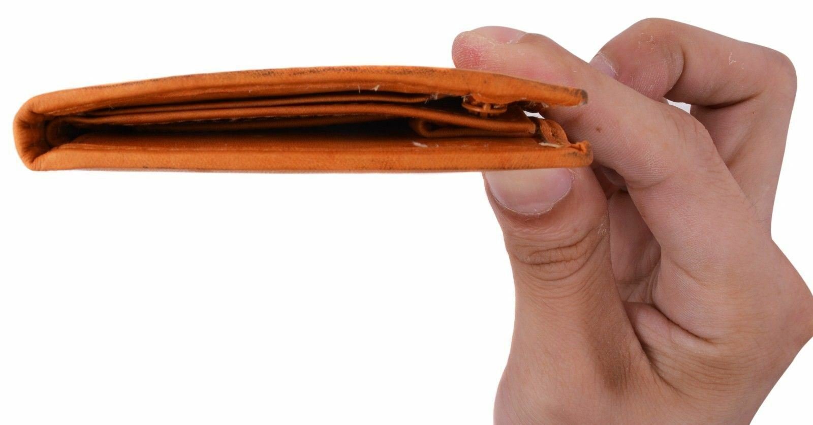 Genuine Leather Checkbook Cover Wallet Organizer with Credit Card Holder Tan