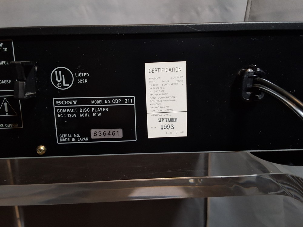 UNIQUE!!! Sony CDP-311 Compact Disk Player Used At NPR Studio!!!