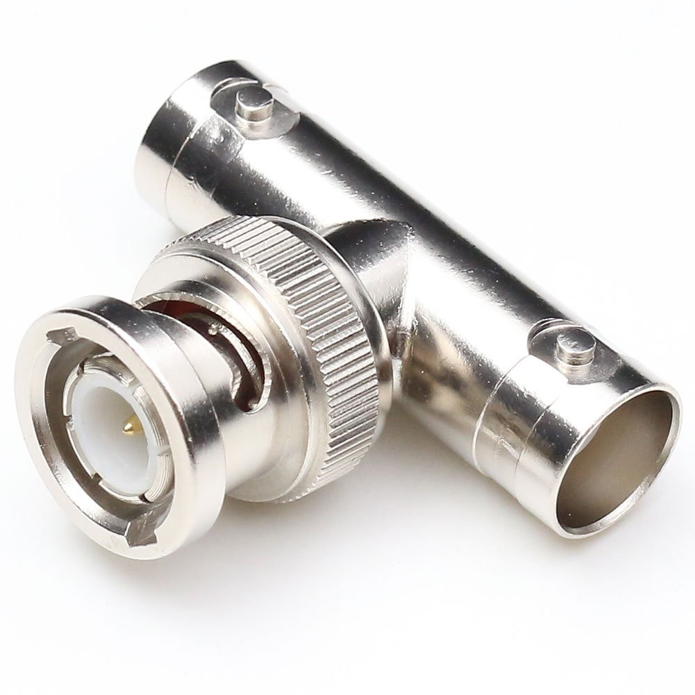 BNC Male to Dual BNC Female Connector Adapter T Shape Splitter Coaxial Cable Lot