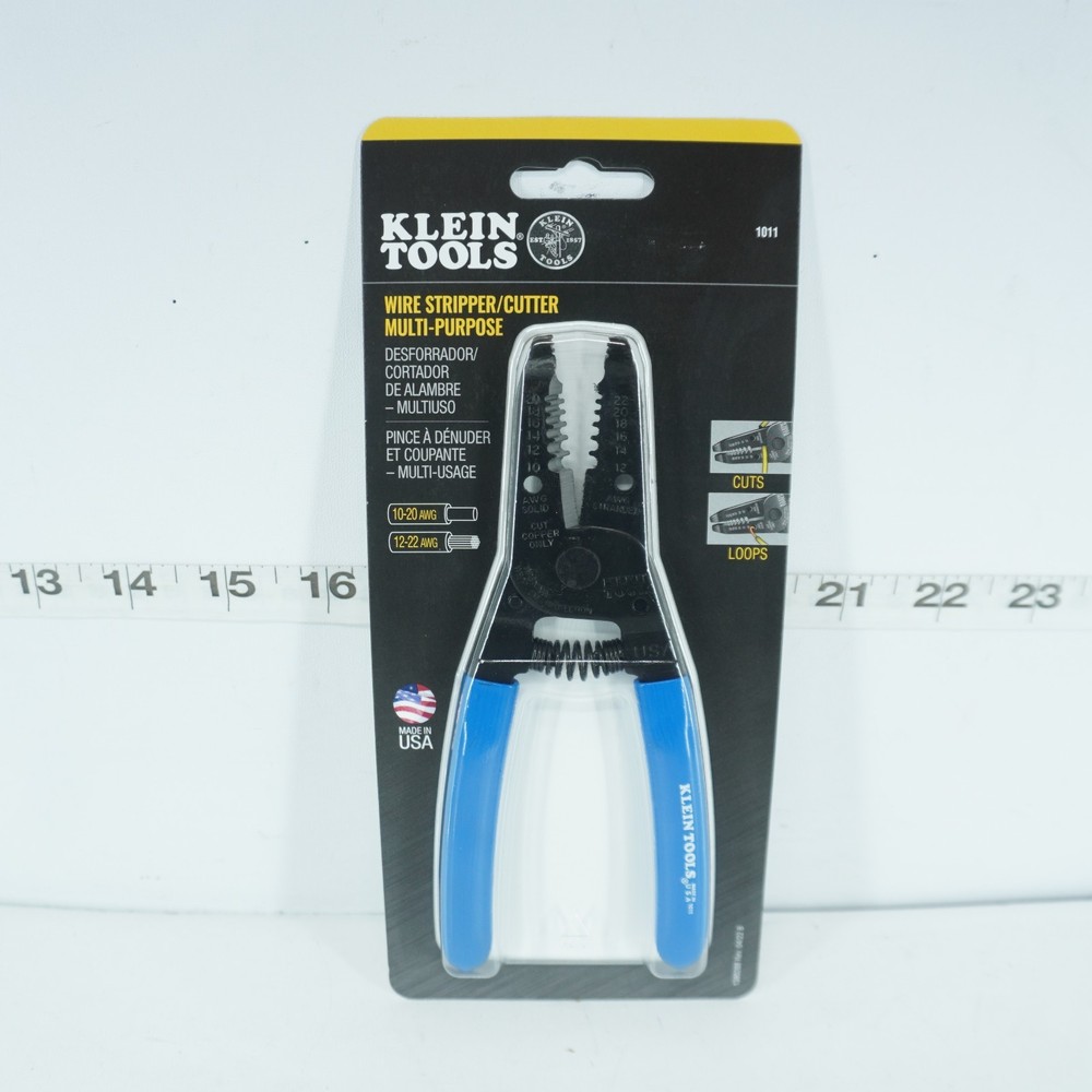 NEW - KLEIN TOOLS 1011 WIRE STRIPPER/CUTTER 10-20 SOLID, 12-22 AWG STRANDED