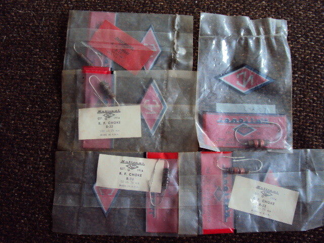 5- NOS National Radio R-33 R.F. Chokes