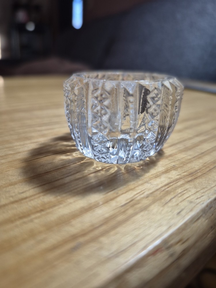 Clear Glass Salt Cellar Oval Shaped