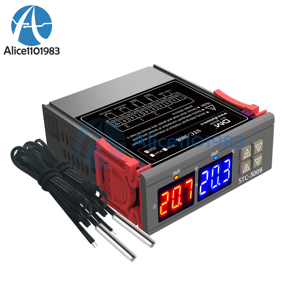 STC-3008 AC110-220V Digital Temperature Controller Thermostat Instrument Sensor
