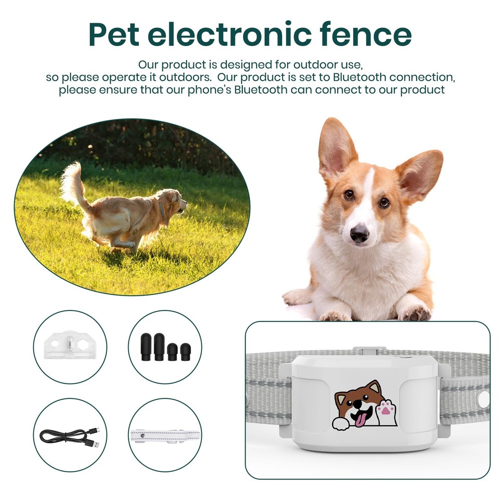 GPS Dog Collar with Wireless Electronic Boundary & Training – No Subscription...