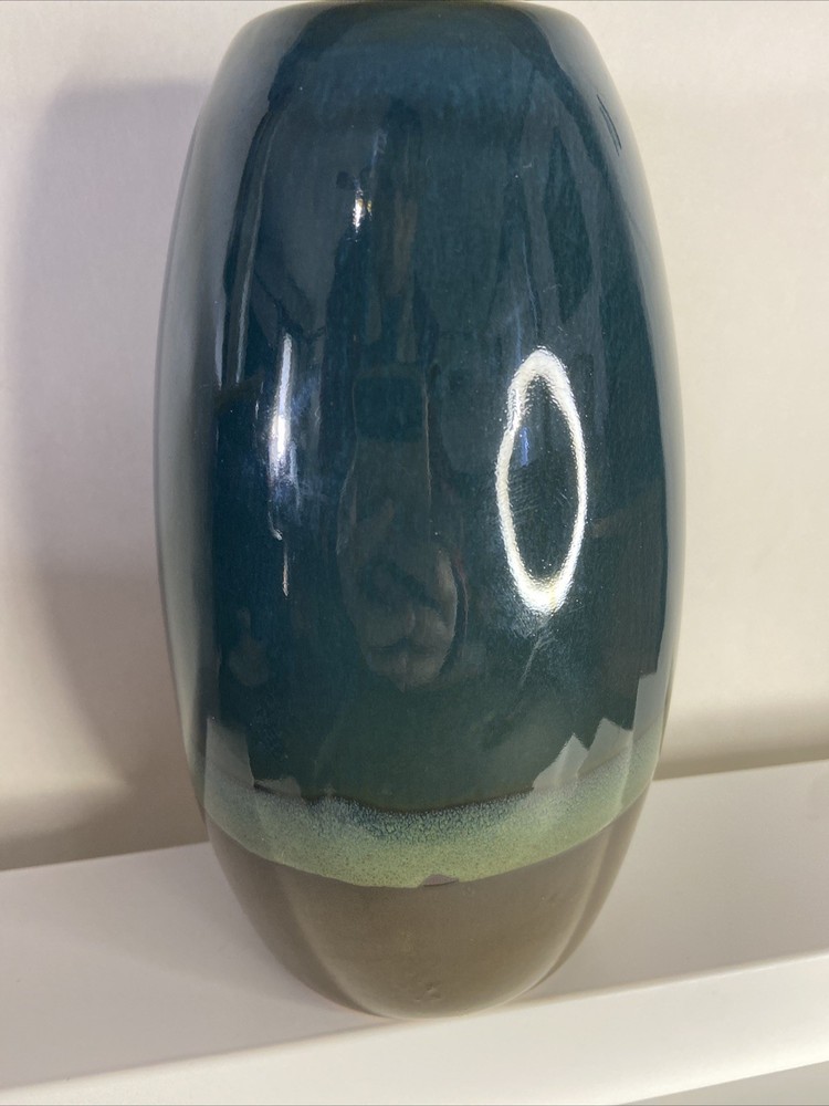 Cascade Incense Burner Waterfall Ceramic Teal Green Brown