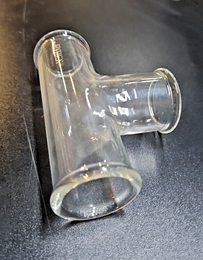 Pyrex Double Tough Beaded Process Pipe Tee 2" Diameter 6" Length T