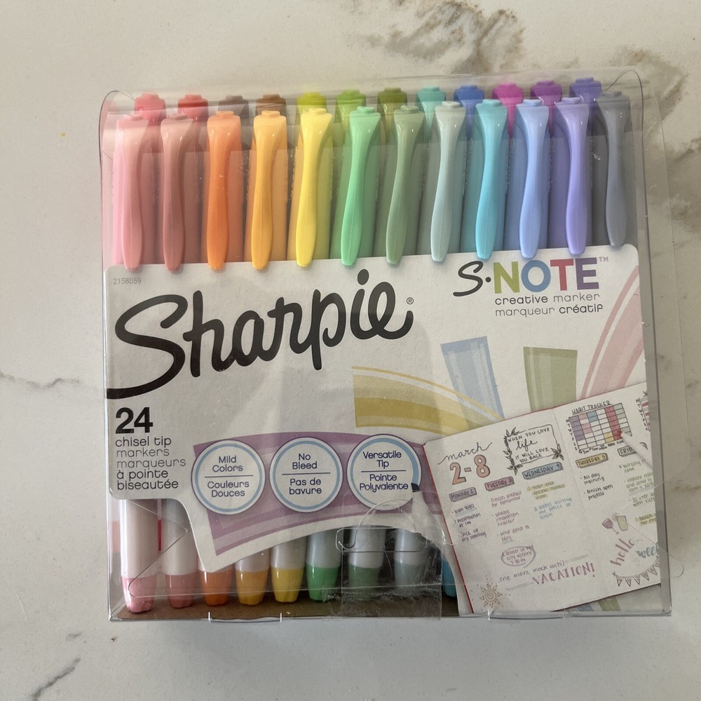 Sharpie S-Note Creative Markers 24 Chisel Tip Markers NEW & FACTORY SEALED!!!