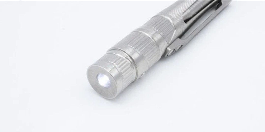 TwoSun CNC LED Titanium Tactical Office Business Pocket Pen Black Ink