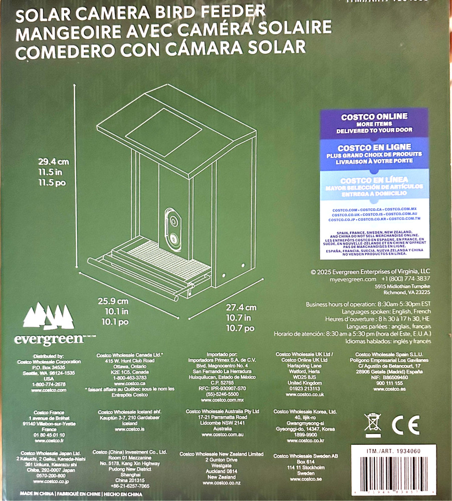 Bird Feeder with Solar Powered Wi-Fi Camera