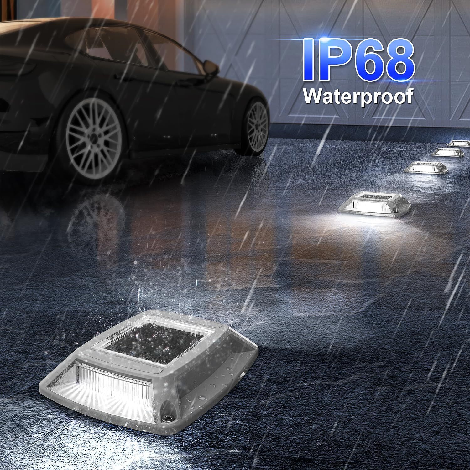 LED Solar Deck Lights Outdoor Garden Driveway Pathway Stair Step Dock Fence Lamp