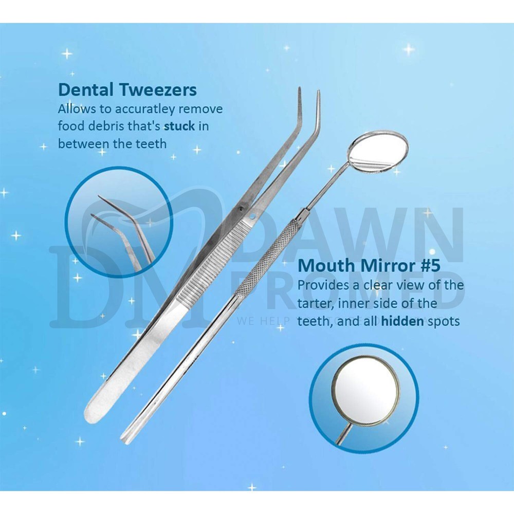 15 Pcs Basic Dental Instruments Set Mirror Explorer #5 Cotton Plier German Grade