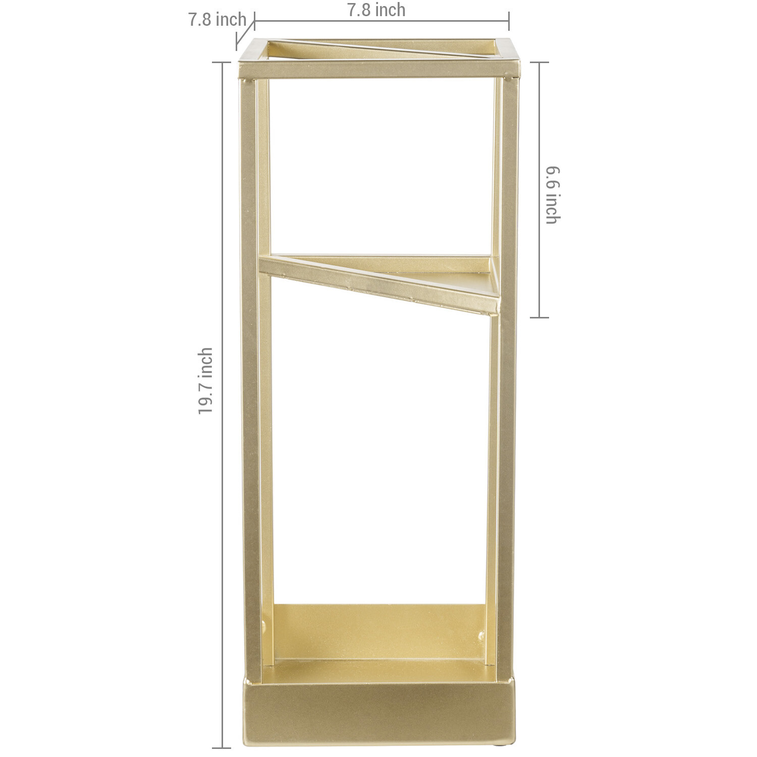 19 Inch Freestanding Entryway Brass Metal Umbrella Stand with Bottom Drip Tray
