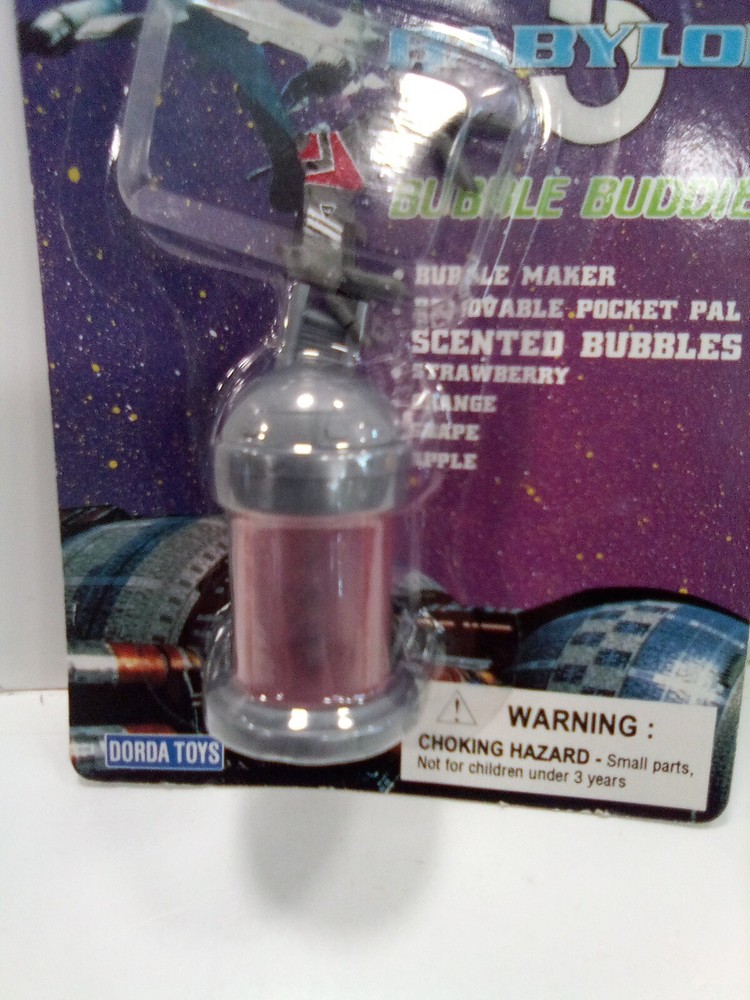 1995 BABYLON 5 BUBBLE BUDDIES. BUBBLE MAKER. NIP. ORANGE .