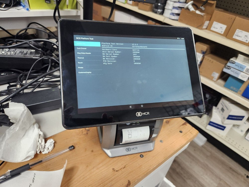 NCR 7744-1012-8801 Android Tablet Touch POS / Built-In Printer, Card Reader