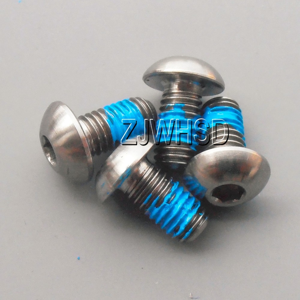 4pcs M5 x 10 Ti Titanium Screw Bolt Allen hex Socket Button head + ThreadLocker