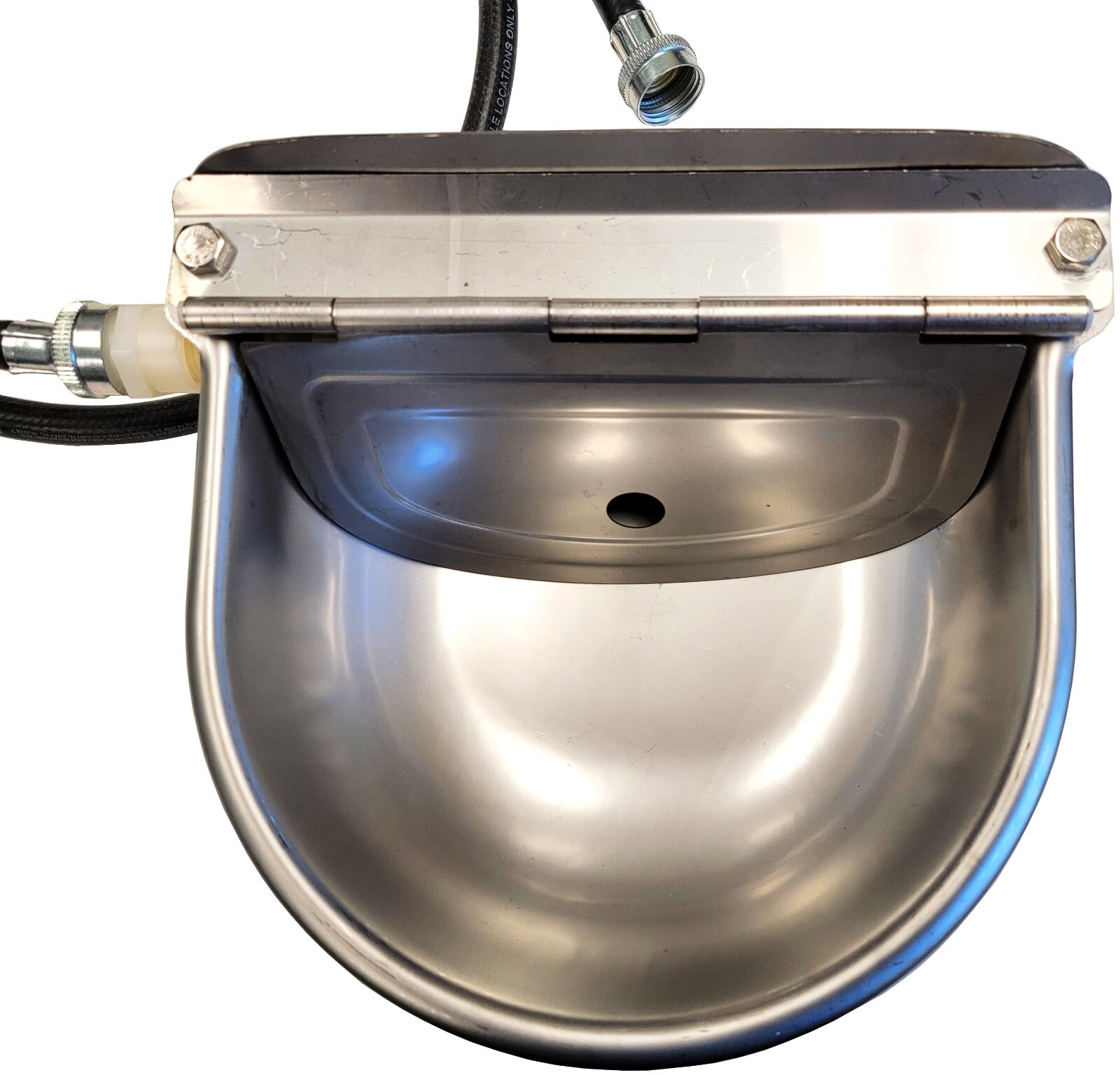 STAINLESS STEEL STOCK WATERER & HOSE & FITTING HORSE CATTLE GOAT SHEEP PIG DOG