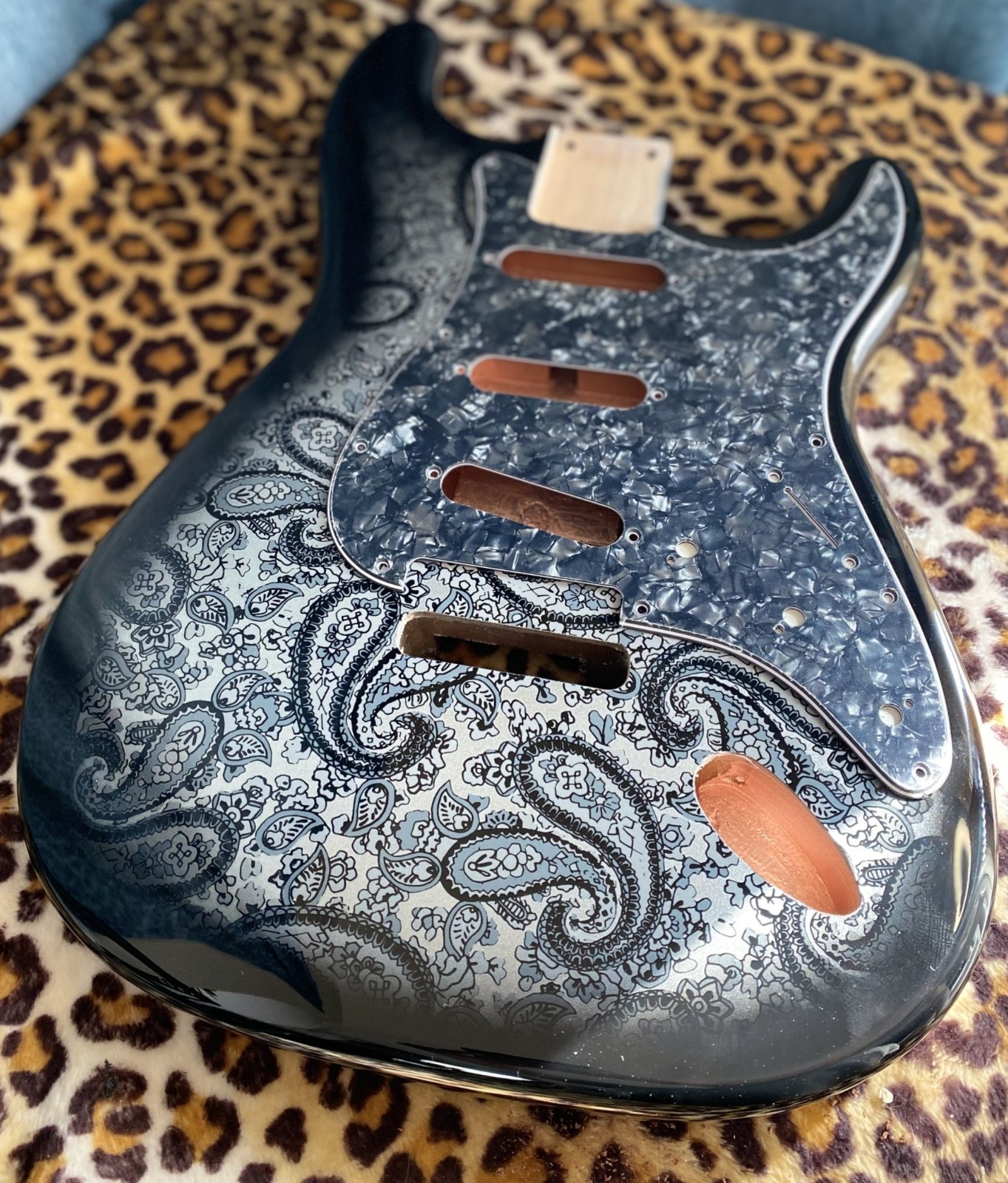 Paisley Stratocaster HSH Alder Fender Replacement Body Shielded Cavity
