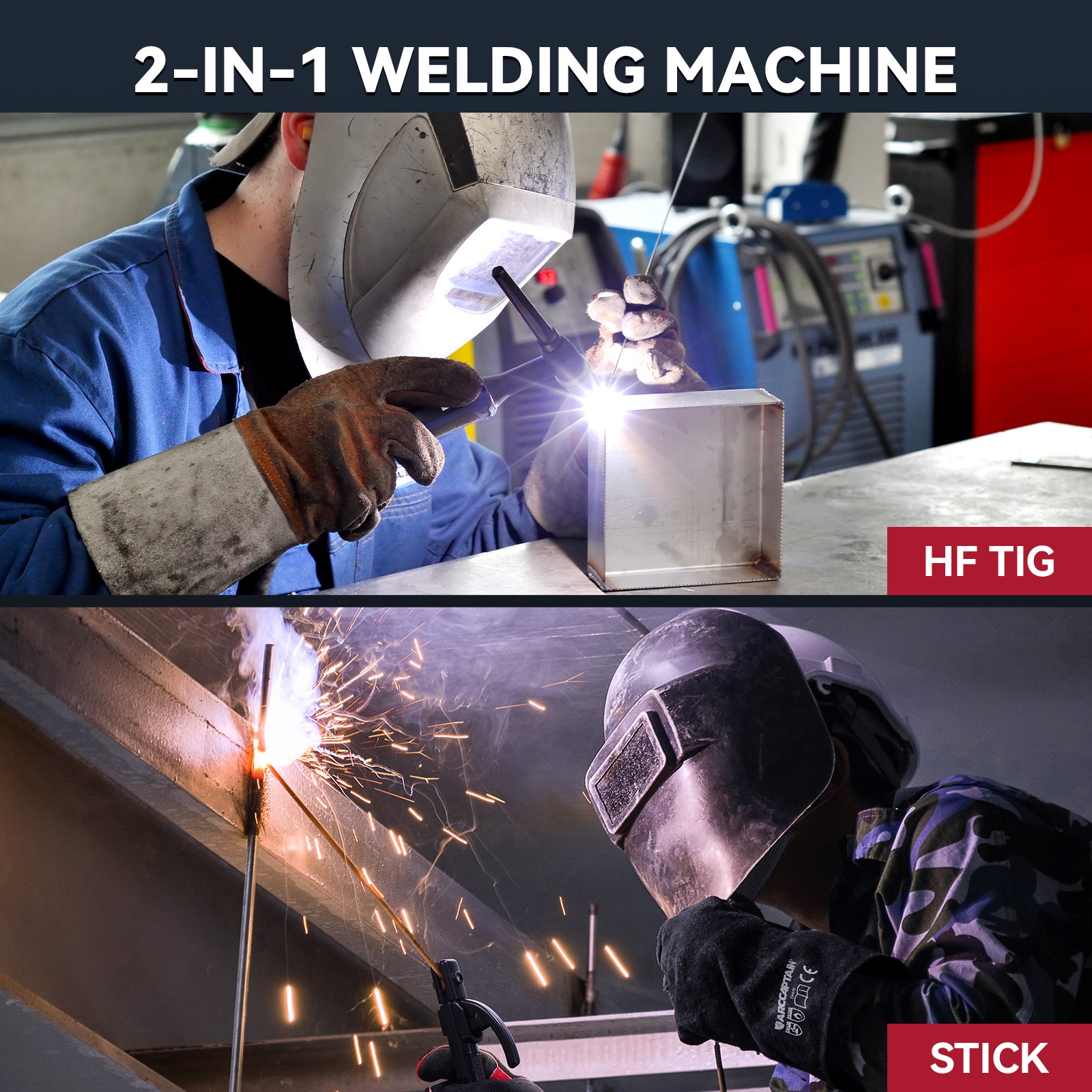 ARCCAPTAIN TIG Welder 200A High Frequency 110v/220v Dual Voltage TIG/Stick/Arc