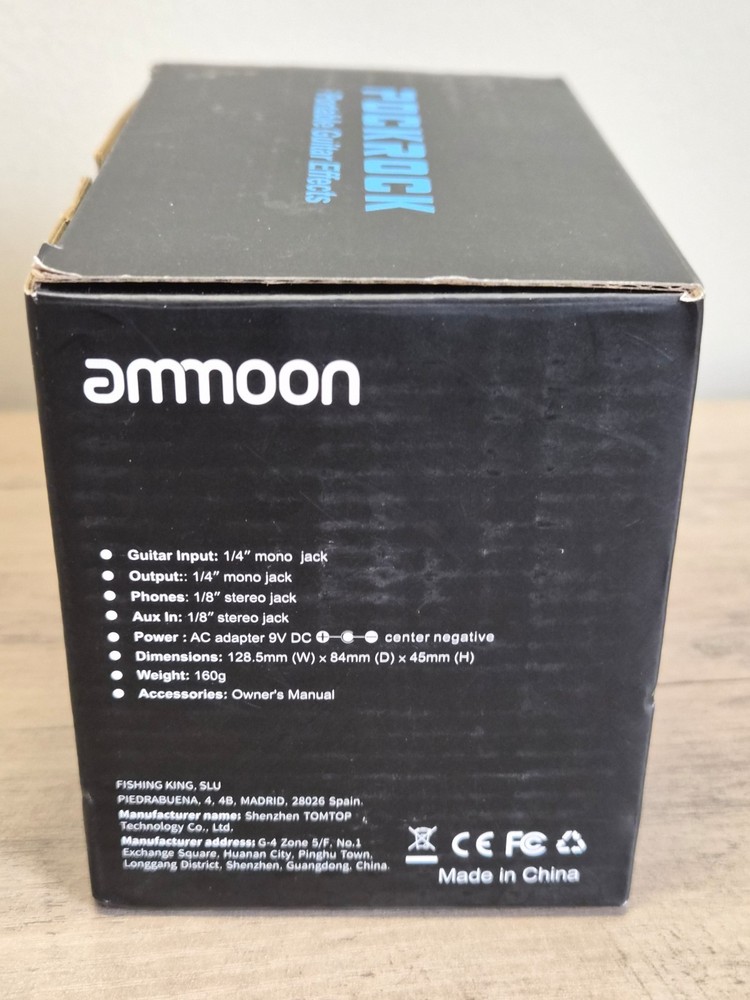 AMMOON PockRock Portable Guitar 15 Multi-Effects FX Processor Effect Pedal Black