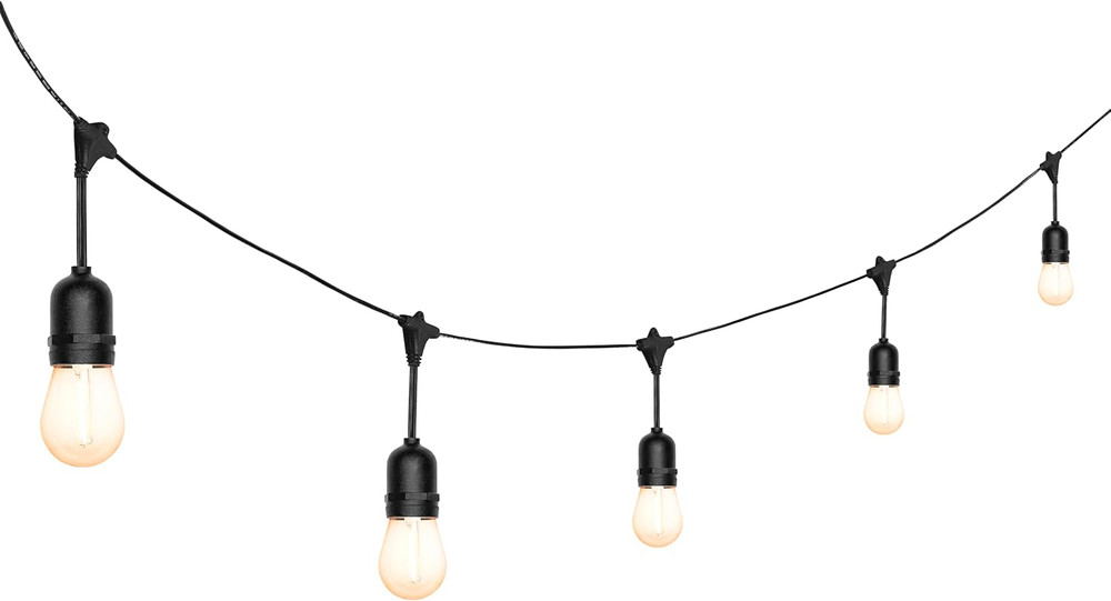 24-Ft Outdoor String Lights, Edison Shatterproof S14 Bulbs, Linkable, String Lig