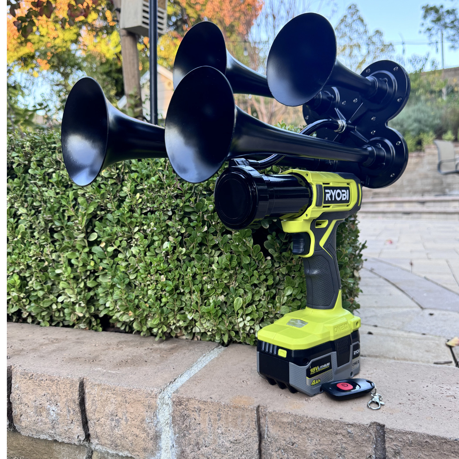 Ryobi 18V Impact Train Horn Quad 4 Trumpet | 2 Remotes | Assembled in USA