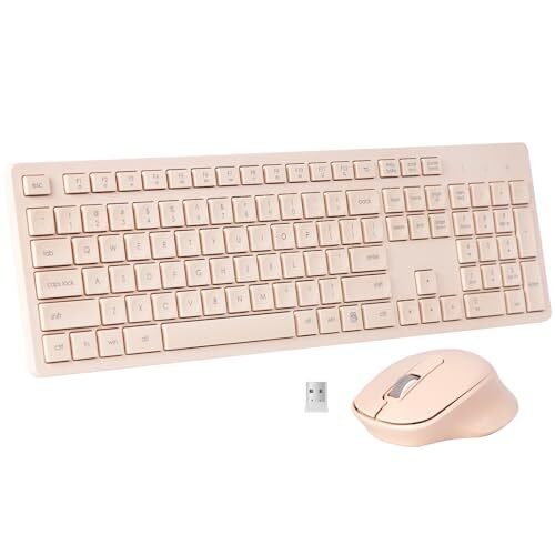 Wireless Keyboard and Mouse Combo Quiet and Soft 2.4G Full-Size Computer Keyb...