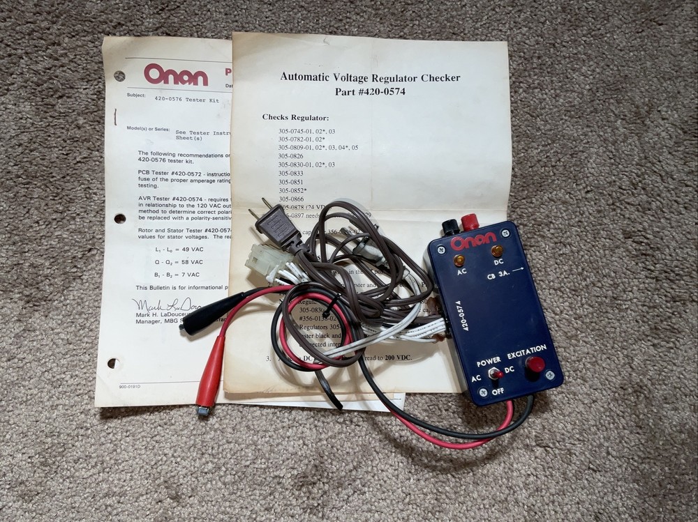 Onan Marine Generator Engine Auto Voltage Regulator Checker Tester 420-0574 Used