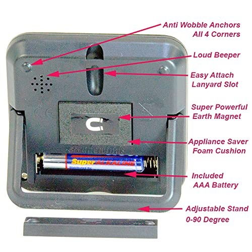 Digital Kitchen Timer Stainless Steel - - Strong Magnetic Back - Silver