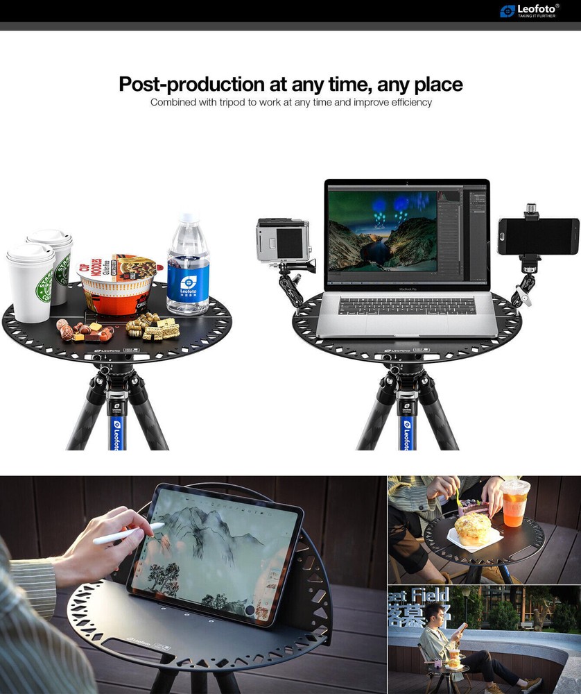 Leofoto LCH-4 Multi-Functional Folding Tray | Arca, 1/4", 3/8"