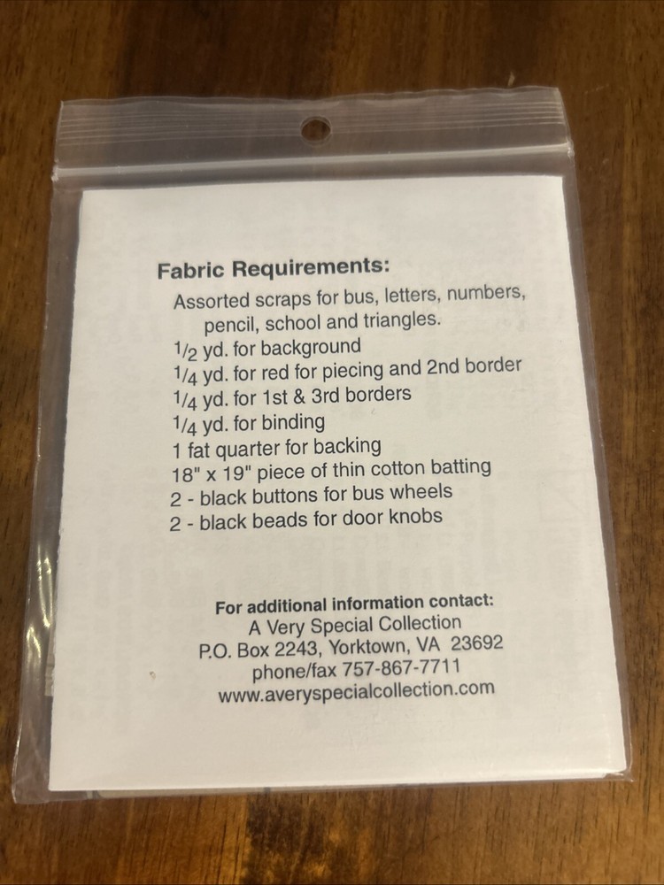 School Time Quilt Patter Little Bits V269