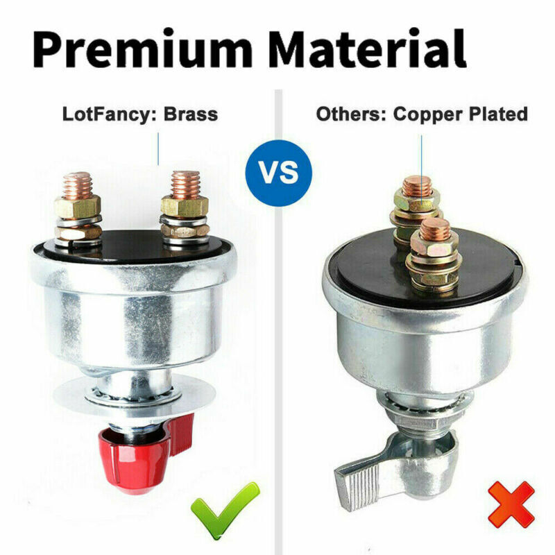 2x Heavy Duty Master Battery Disconnect Switch Kill 2 Post SPST Kill Cut Off 12V