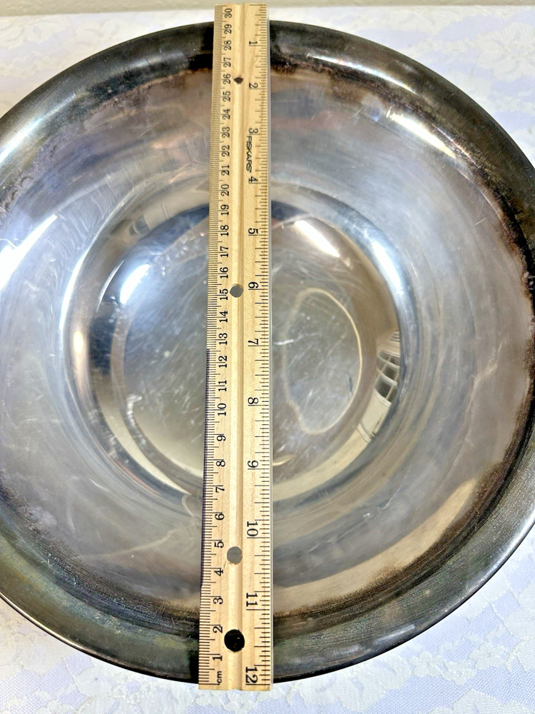 Poole Silver Co #502 12 12" Silverplate Pedestal Bowl Vintage