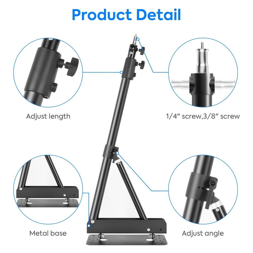 Wall Mount Boom Arm, 51inch/130cm Adjustable Triangle Wall Mounted Support 18...